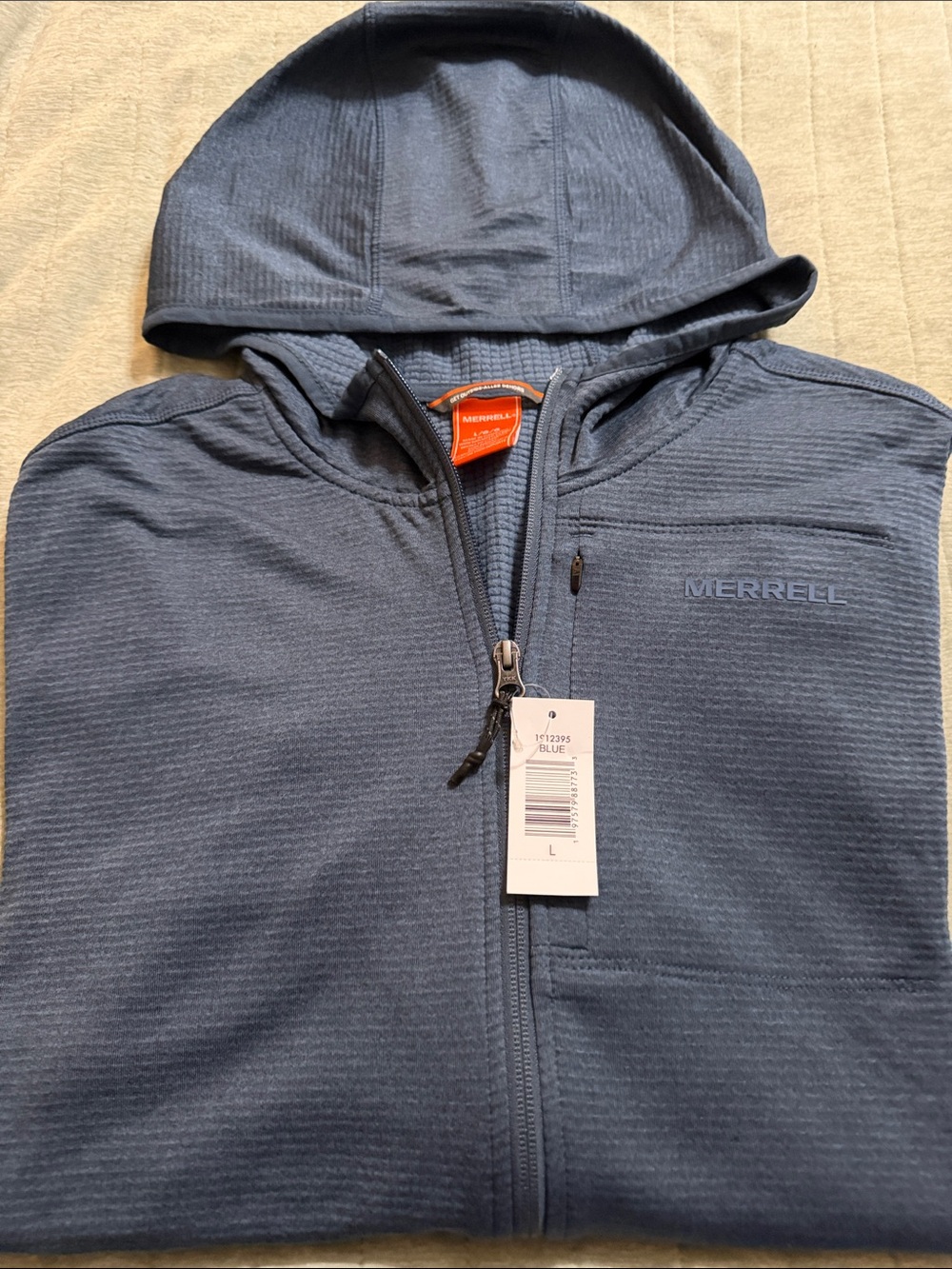 Merrell Men's Slate Blue Hooded Lightweight Zip-Up Jacket